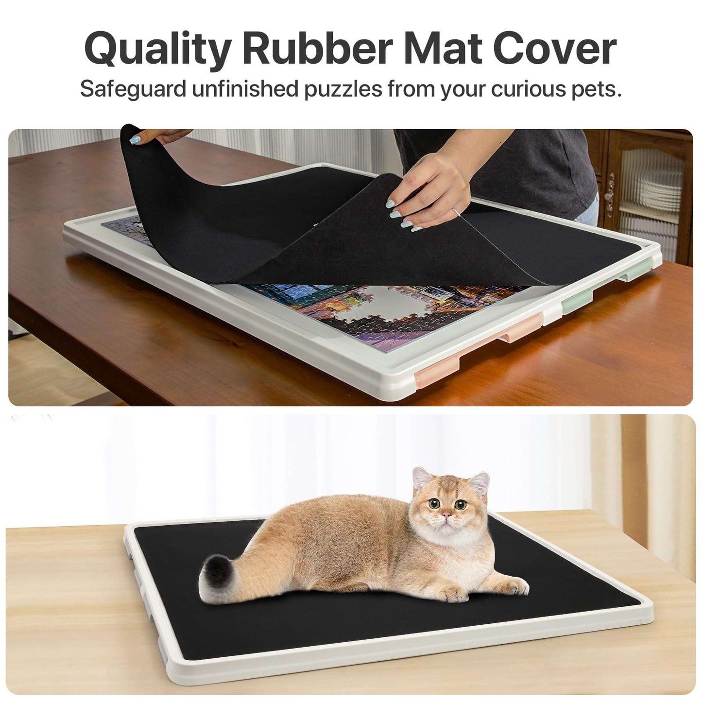 protective rubber mat cover for unfinished puzzles on puzzle board